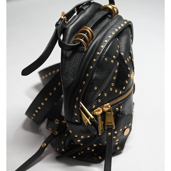 Moschino Studded Leather Biker Backpack in Black main image 8